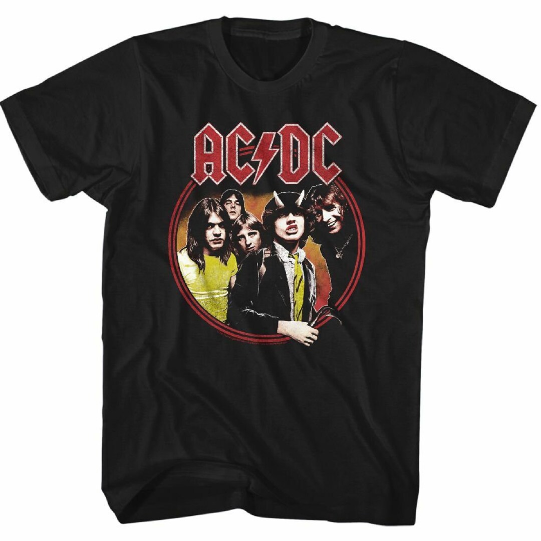 AC/DC Highway to Hell Circle Black Adult T-shirt - Etsy
