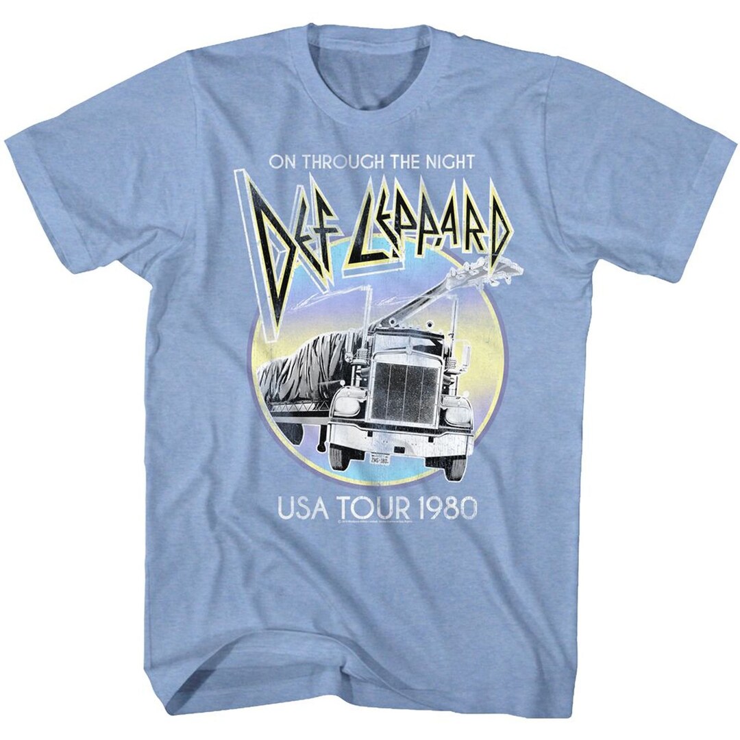Def Leppard Pastel Night Light Blue Heather Adult T-shirt - Etsy