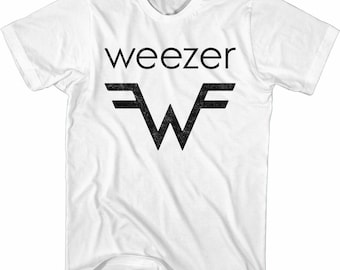 Weezer Weezer and W Logo White Adult T-Shirt