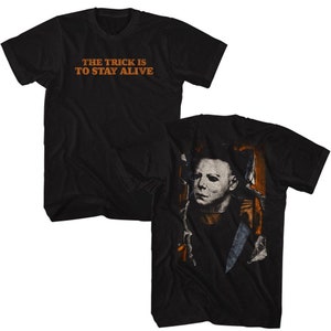 Halloween Michael Break Through fram och bak svart vuxen t-shirt