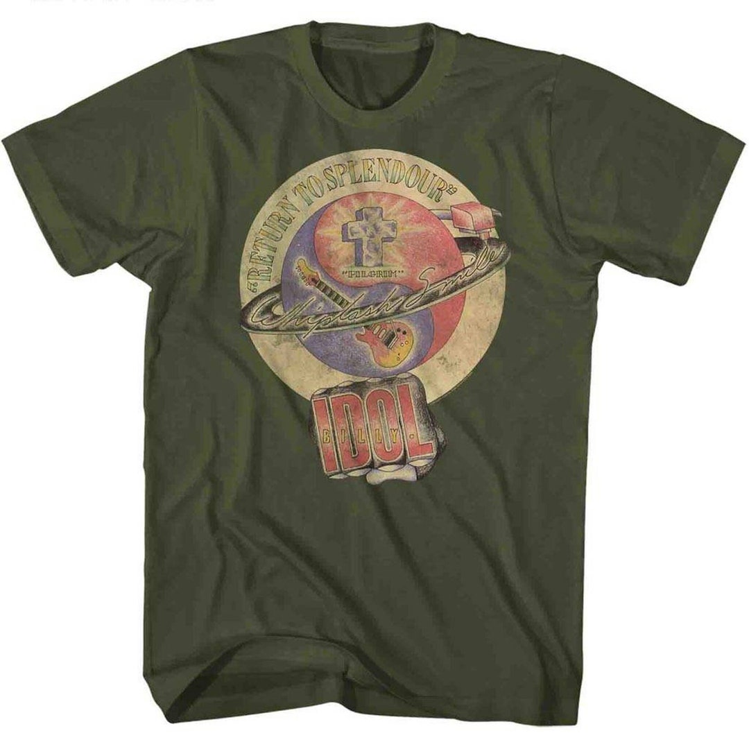 Billy Idol Whiplash Smile Military Green Adult T-shirt - Etsy