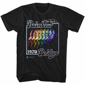 Jimi Hendrix Rainbow Bridge Black Adult T-Shirt