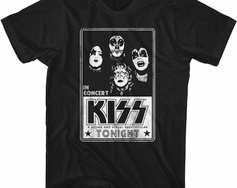 Camiseta negra para adultos "Kiss Kiss Tonight"