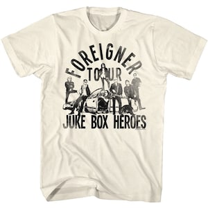 Maglietta naturale per adulti Foreigner Juke Box Heroes