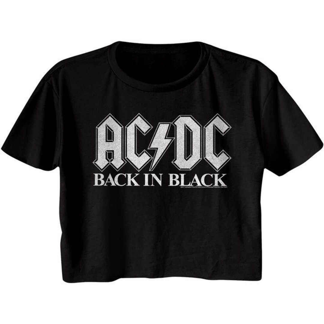 AC/DC Back in Black Black Women's Festical Cali Crop T-shirt - Etsy