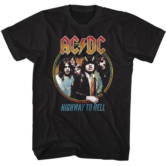 AC/DC Highway to Hell Tricolor Black Adult T-shirt - Etsy