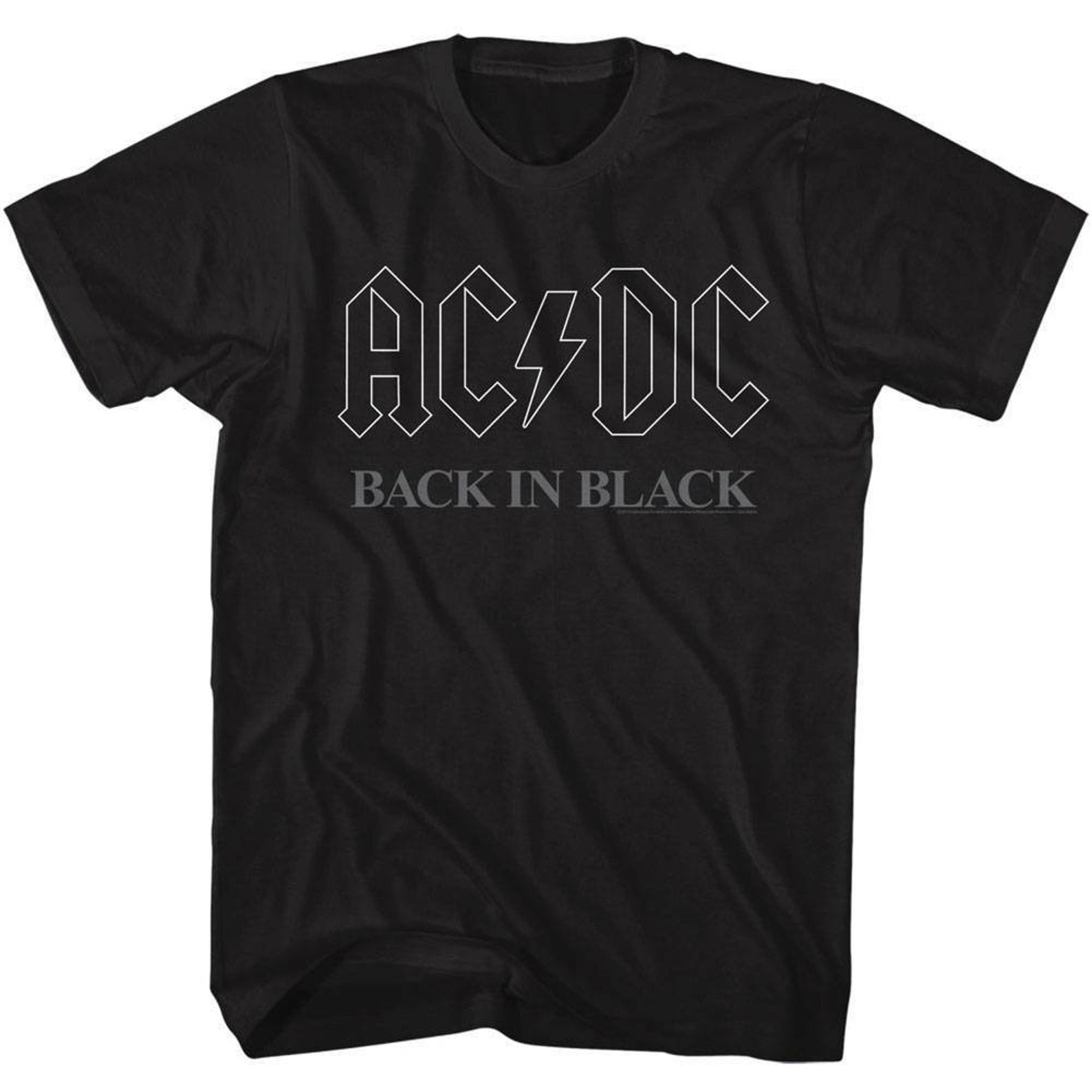 AC/DC Back in Black Black Adult T-shirt - Etsy