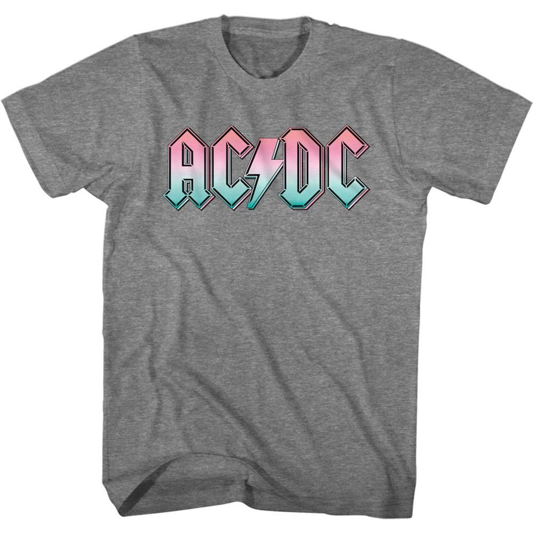 AC/DC Pastel Gradient Logo Graphite Heather Adult T-shirt - Etsy