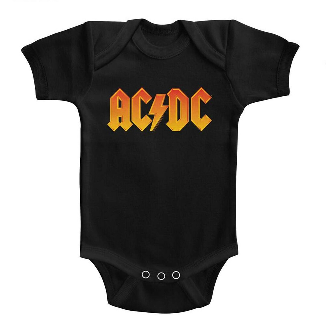 AC / DC Solid Orange Schwarz Säugling Baby Body T-Shirt - Etsy.de