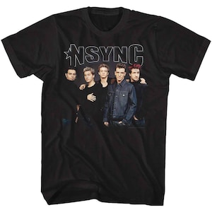 NSYNC Stark Group Shot Black Adult T-Shirt