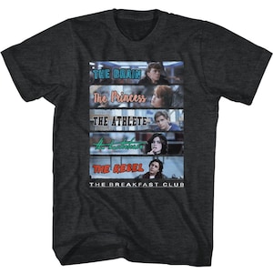 Breakfast Club Character Rectangles Black Heather T-Shirt