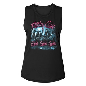 Motley Crue Girls Girls Girls Black Women&#39;s Muscle Tank Top T-Shirt