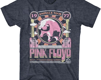 Maglietta blu navy "Pink Floyd Animals Tour 1977"