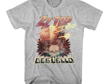 Camiseta adulta ZZ Top Deguello cinza mesclada