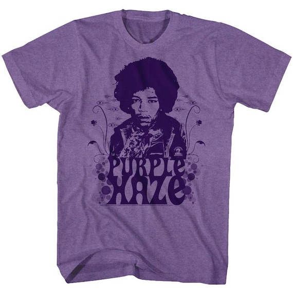 Jimi Hendrix Purple Haze paars gemêleerd T-shirt voor volwassenen