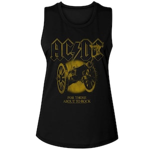 AC/DC Monochrome FTATR Black Women&#39;s Muscle Tank Top