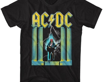 ACDC Shirt Back in Black | Adult Gray T-shirt AC DC Music Rock