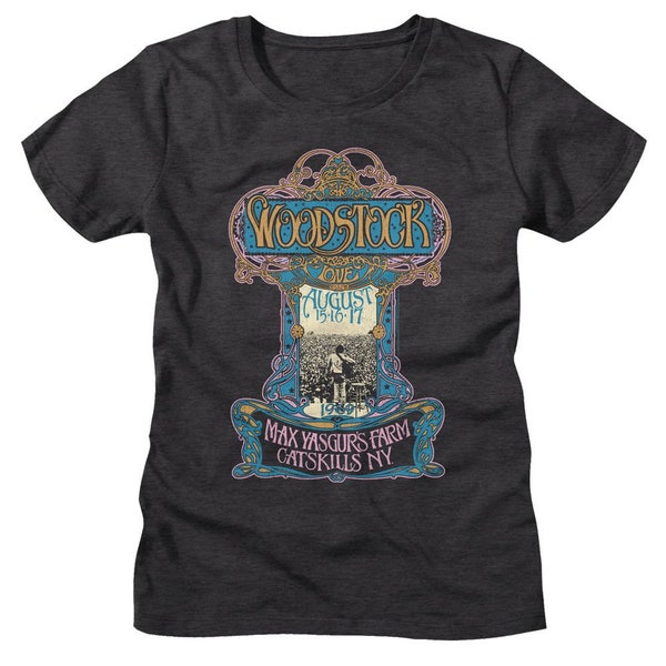 Woodstock Nouveau Poster Dark Gray Heather Women's T-Shirt