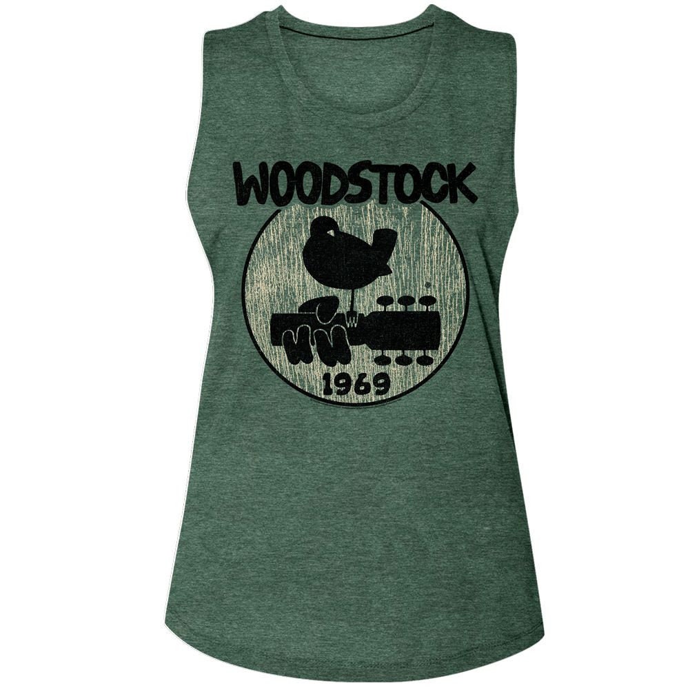 Woodstock Big Logo Royal Pine Women's Muscle Tank Top T-Shirt