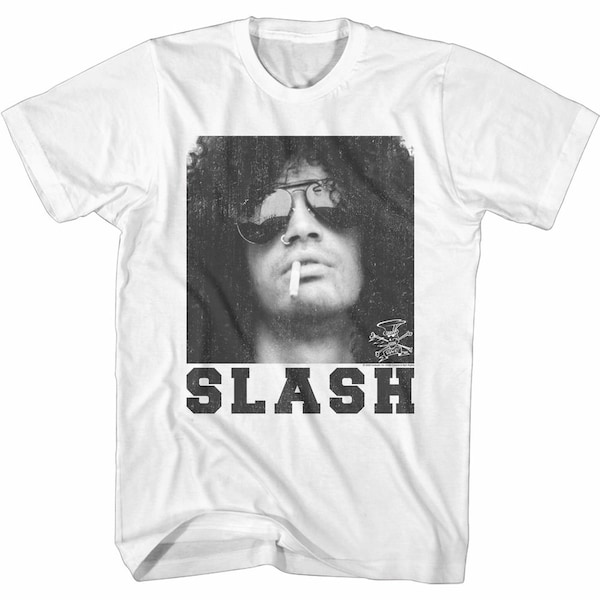 T-shirt adulte Slash Guns N Roses Smoking blanc