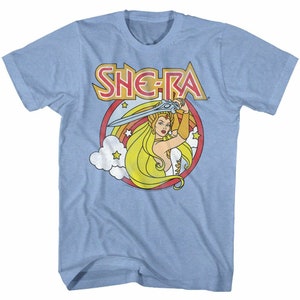 Masters of the Universe Rainbow Sword Light Blue Heather Adult T-Shirt