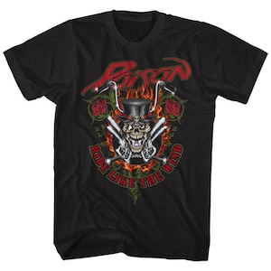 Poison Ride Like The Wind Black Adult T-Shirt