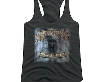 Bon Jovi New Jersey donker gemêleerd junior racerback-tanktop-T-shirt dames
