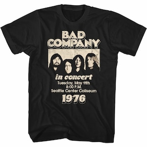 Bad Company In Concert 76 Black Adult T-Shirt