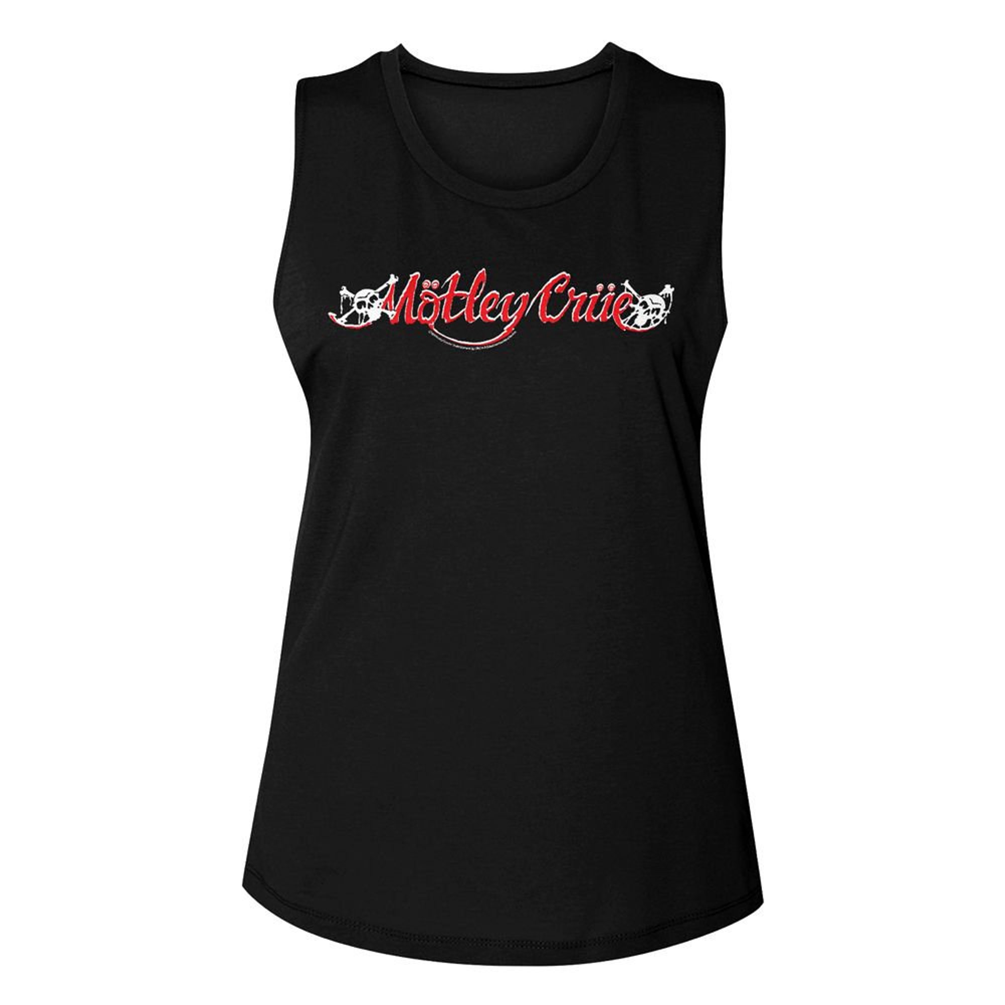 Motley Crue Red and White Logo Black Muscle Tank Top