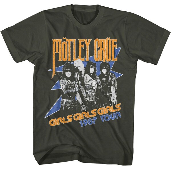 Motley Crue Girls Girls Girls 1987 Tour Smoke Adult T-Shirt