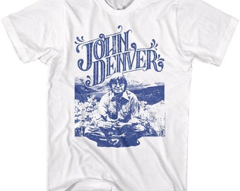 John Denver In Field Photo White T-Shirt