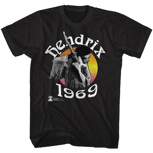 Jimi Hendrix Hendrix &#39;69 Schwarz T-Shirt für Erwachsene