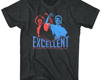 Bill and Ted 3D Excellent Black Heather Adult T-Shirt