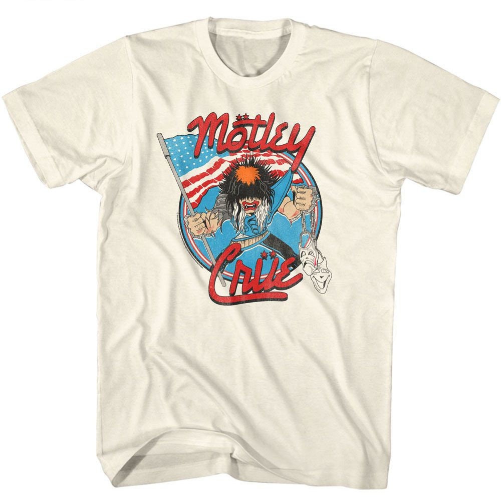 Motley Crue Allister With US Flag Natural T-shirt - Etsy