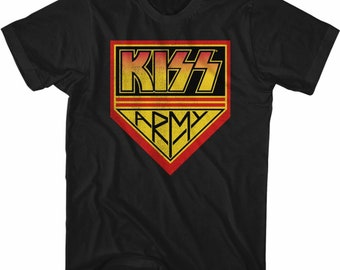 Kiss Kiss Army Classic Black Adult T-Shirt