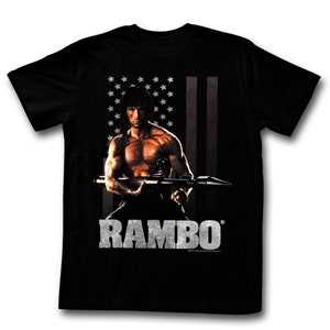 Rambo Ramberica Black Adult T-Shirt