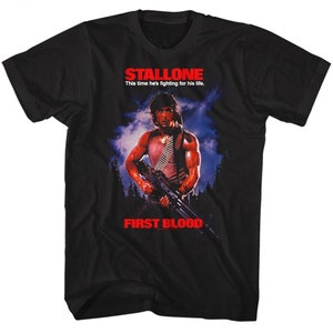Rambo First Blood Black Adult T-Shirt