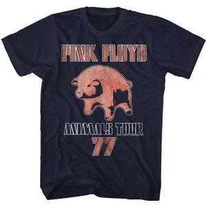 Pink Floyd Tour &#39;77 Navy Adult T-Shirt