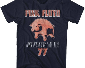 Camiseta azul marino para adultos de la gira '77 de Pink Floyd