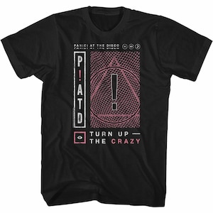 パニック・アット・ザ・ディスコ ターン・アップ・ザ・クレイジー ブラック 大人用 Tシャツ