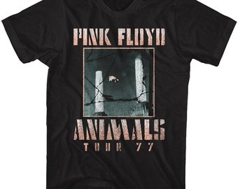 Pink Floyd Tiere Tour '77 Schwarz T-Shirt für Erwachsene