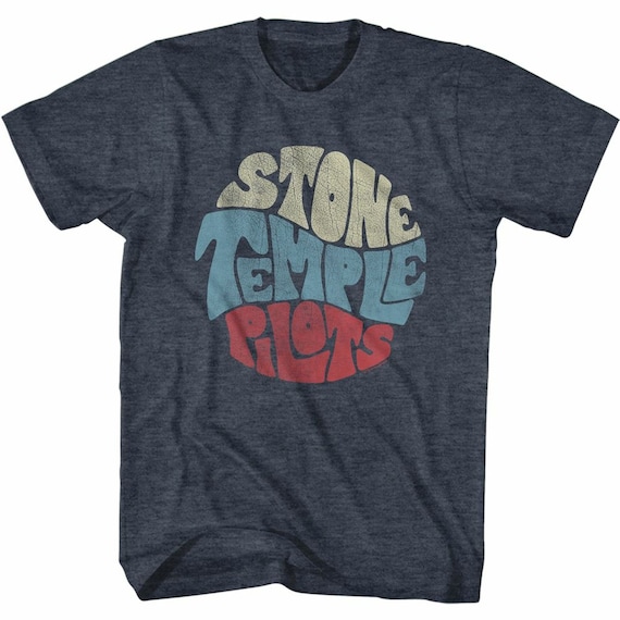 Stone Temple Pilots Circular Text Navy Heather Adult T-shirt - Etsy
