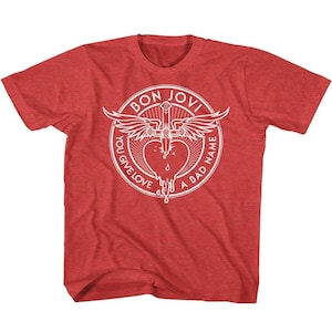 Bon Jovi Bad Name Vintage Red Youth T-Shirt