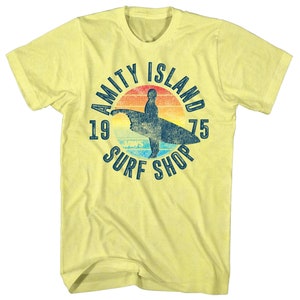 Jaws Surf Shop Yellow Heather Adult T-Shirt