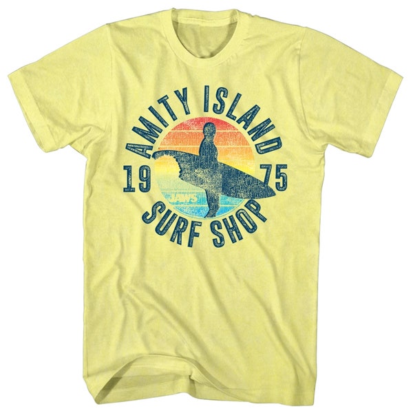 Jaws Surf Shop Yellow Heather Adult T-Shirt