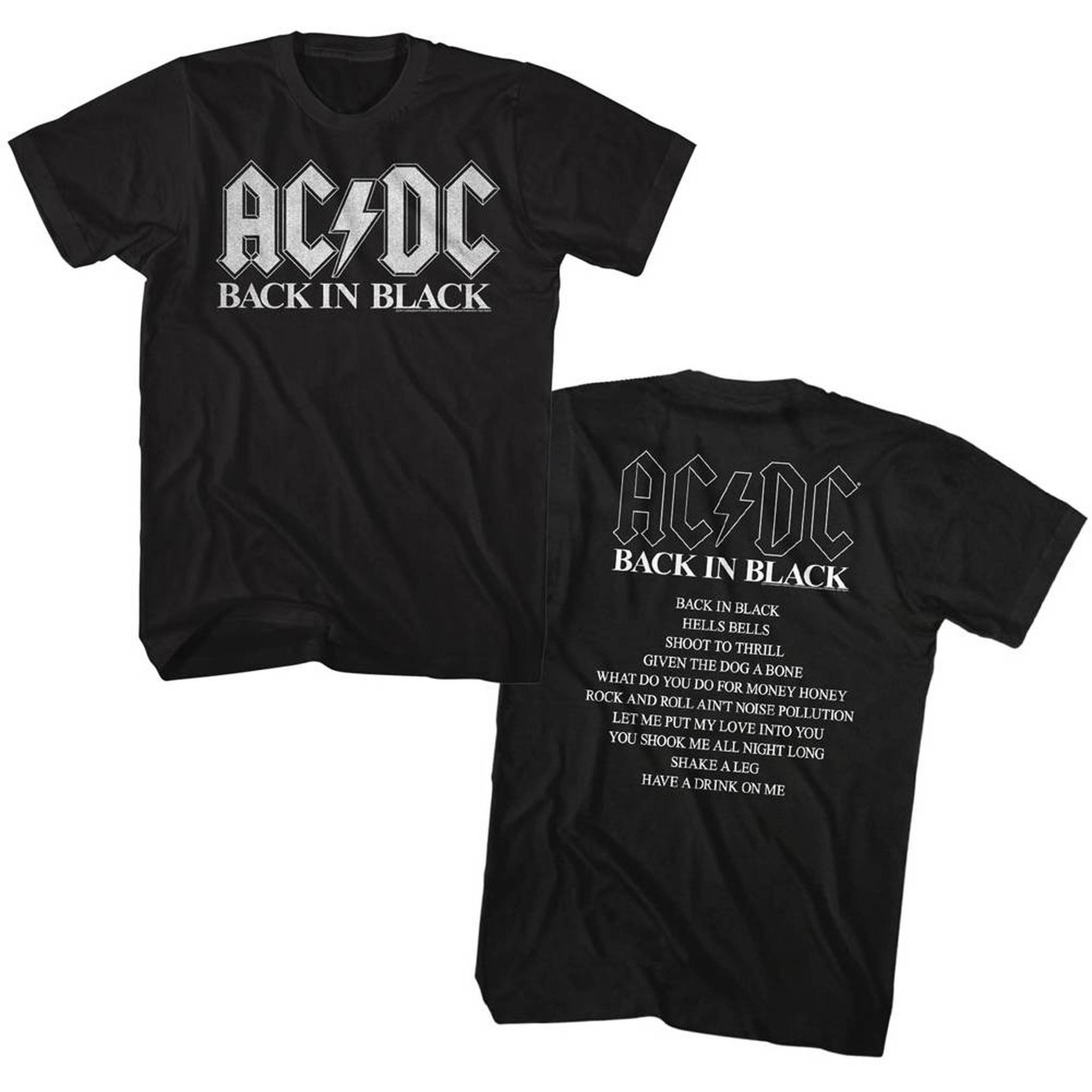 AC/DC Back in Black Album Adult T-shirt - Etsy