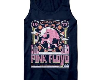 Maglietta canotta blu navy "Pink Floyd Animals Tour 1977"