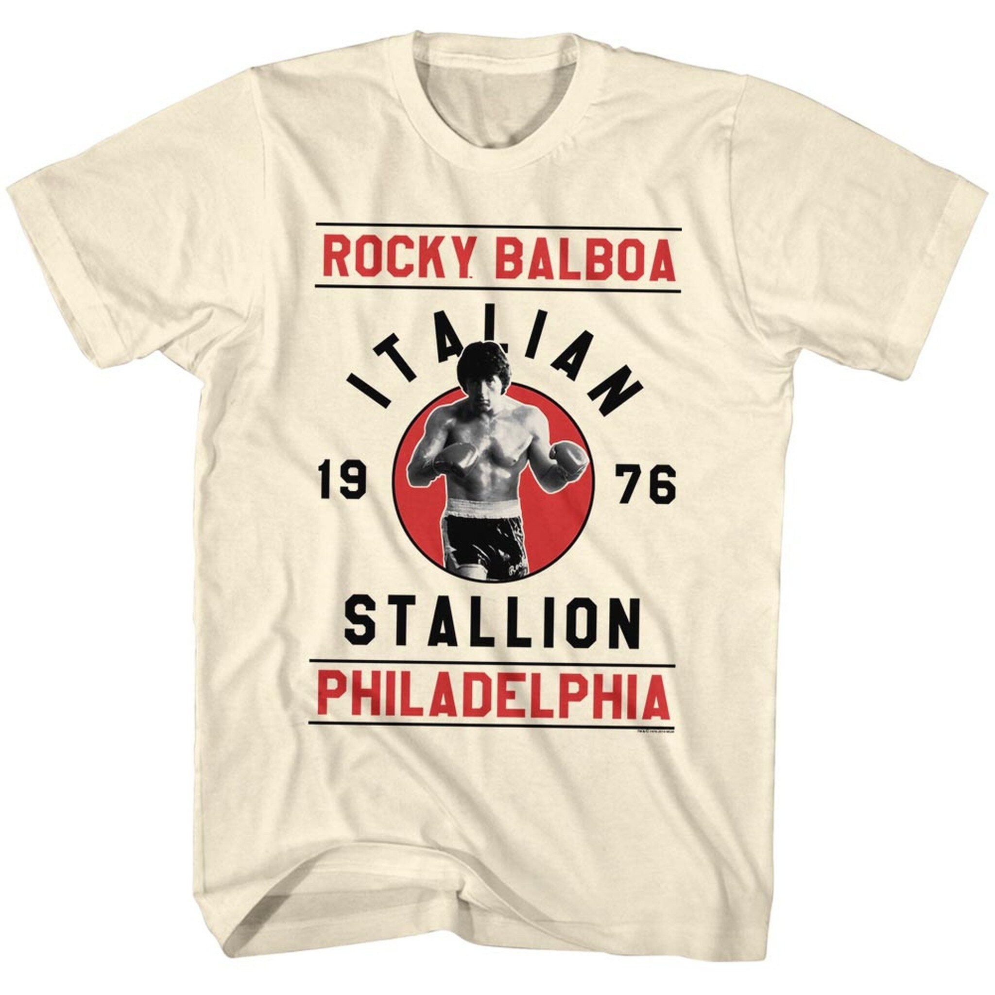 Balboa Roccioso Balboa Vincitore Posa Film Boxe Boxer Bianco Uomo T-Shirt Tee Grande 