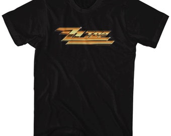 Camiseta preta adulta com logotipo ZZ Top