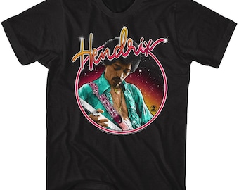 Jimi Hendrix Neon Black Adult T-Shirt